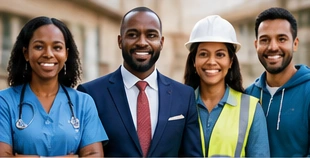 Successful professionals from different careers